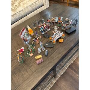 Large Lot of Assorted Lemax Halloween Display Decorations